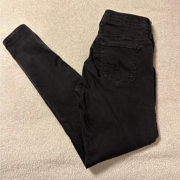 AG The Farrah High Rise Skinny Jeans Distressed Black Gray - Picture 12 of 13
